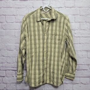 Tommy Bahama Silk Blend‎ Button Shirt Sz M Textured Plaid Travel Business Preppy